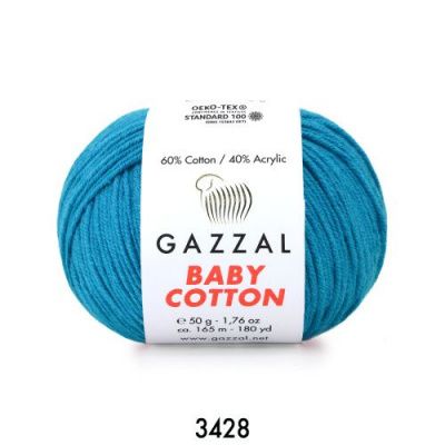 GAZZAL  BABY COTTON   3428  - 60% Хлопок, 40% Акрил 50 г/165 м
